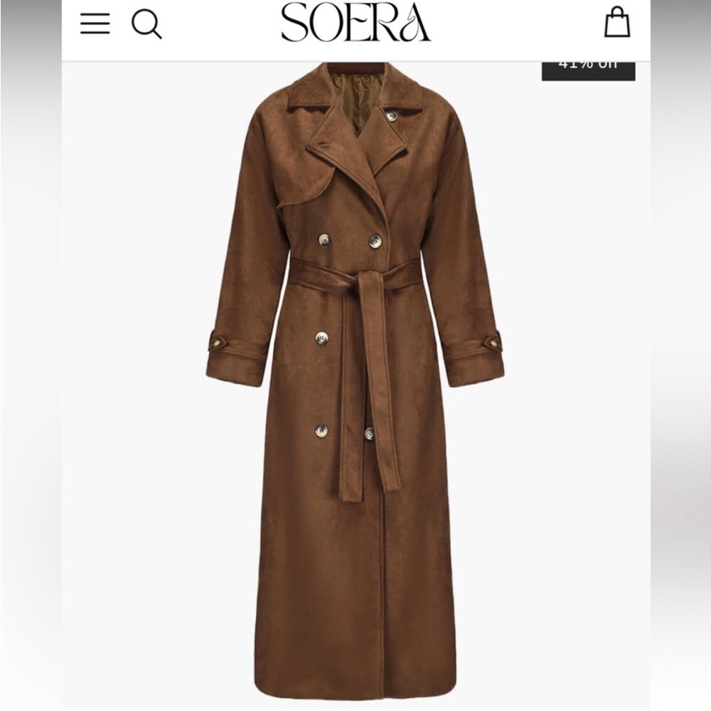 Women's Brown Suede Trench Coat